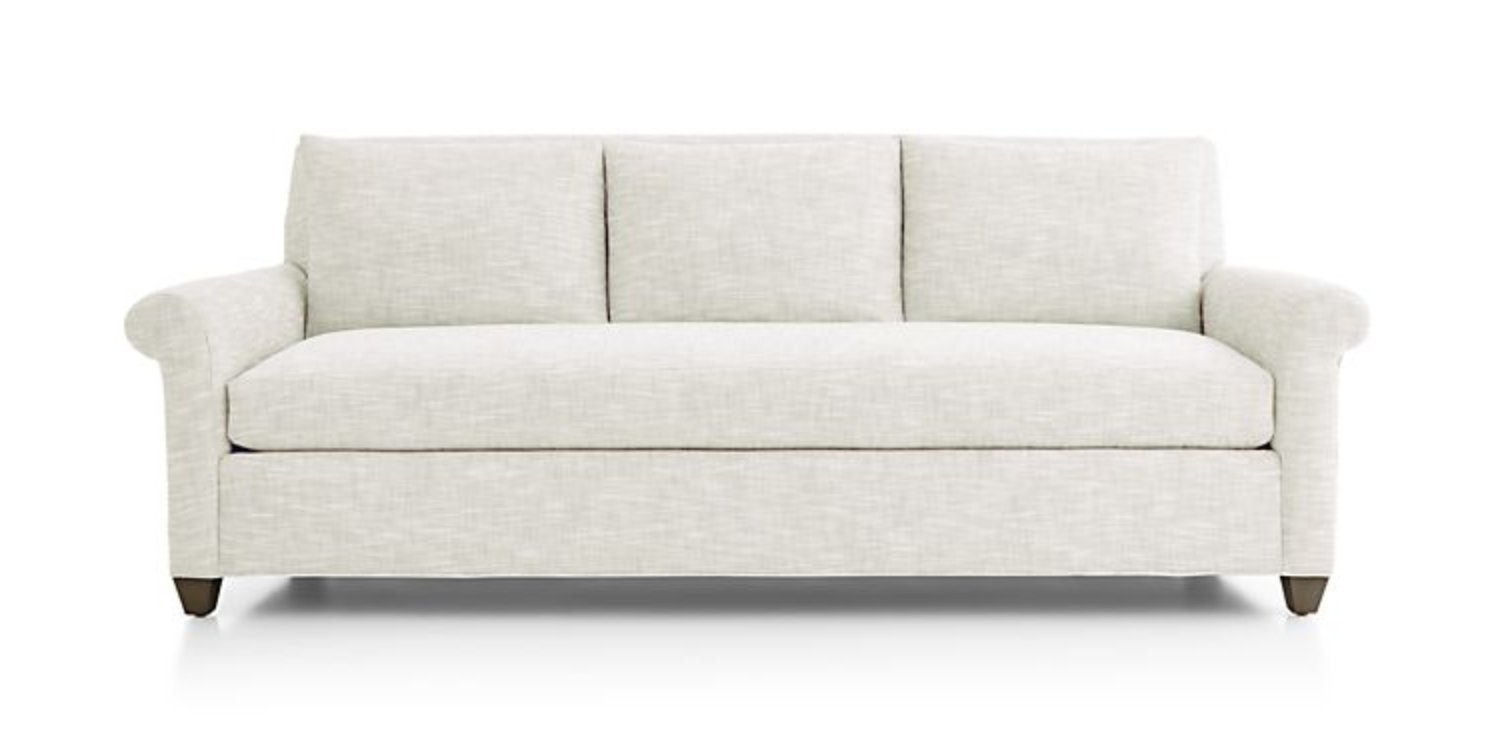 Cortina Sofa - Fabric: Winward, Snow Leg:Smoke Cushion:Natural Lee - Image 0