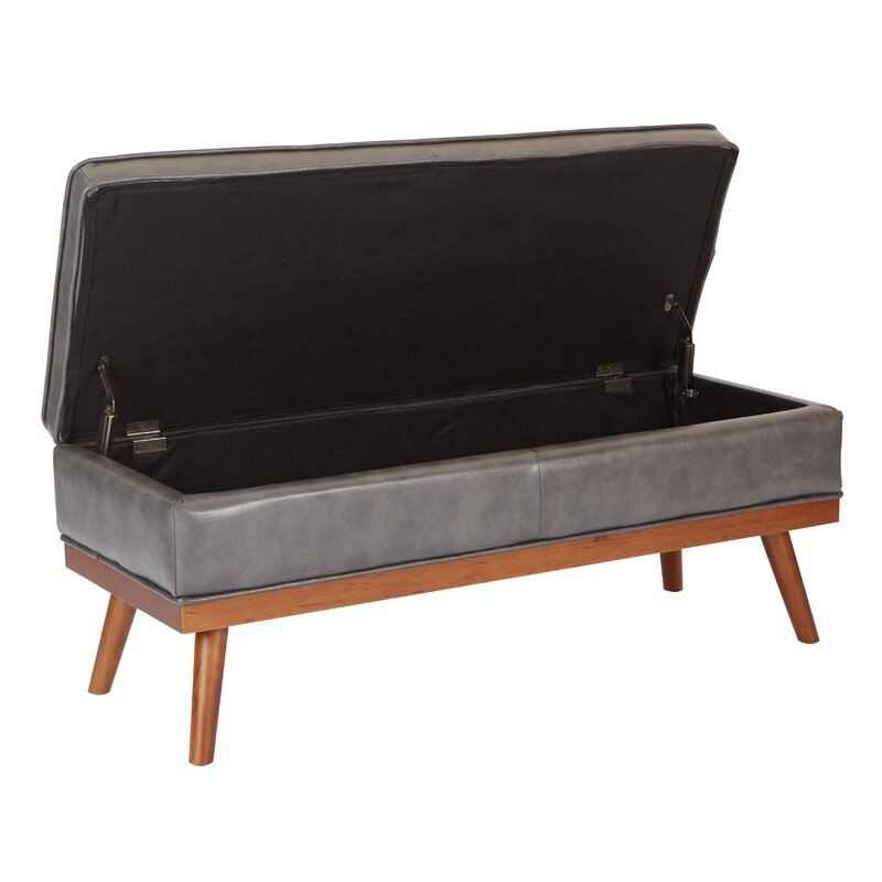 Ronquillo Faux Leather Storage Bench - Image 2