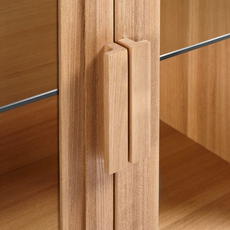 Calypso Natural Wood 72" Media Console with Glass Doors - Image 3
