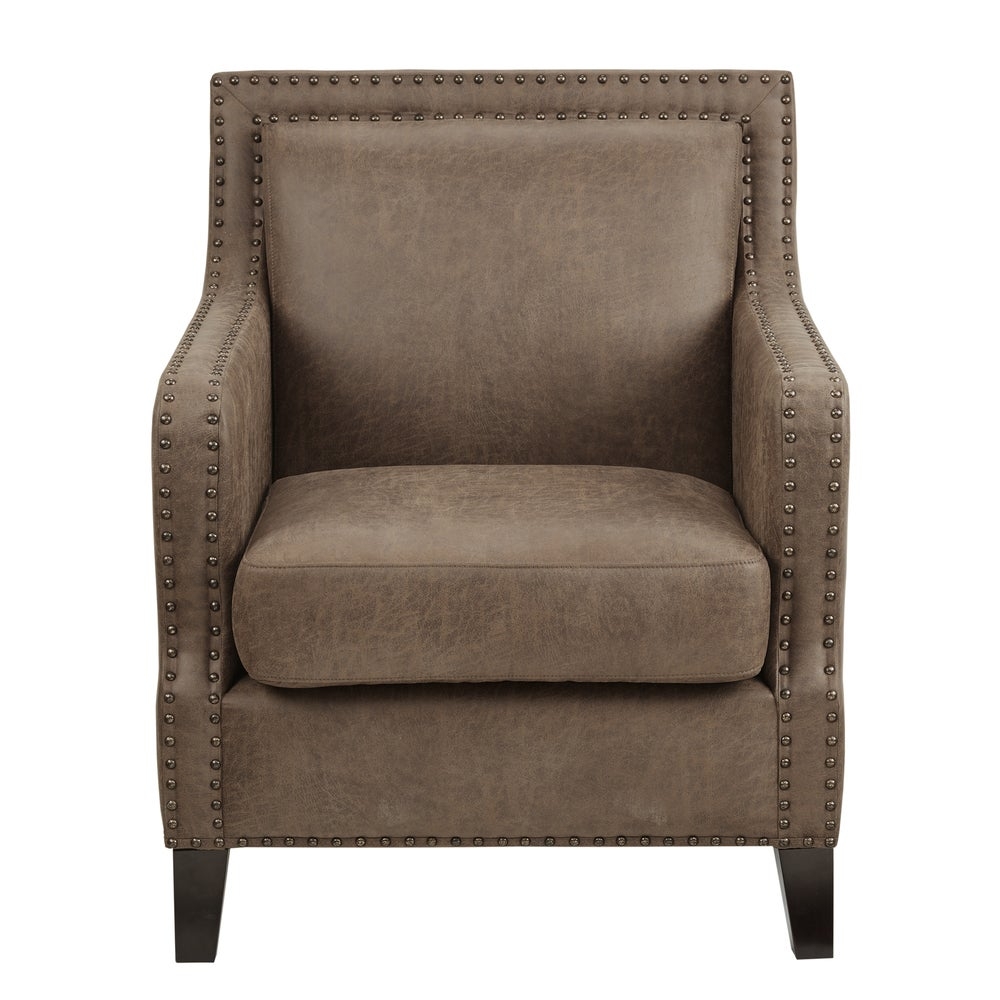 Copper Grove Kucove Brown Faux Leather Accent Chair - Image 1