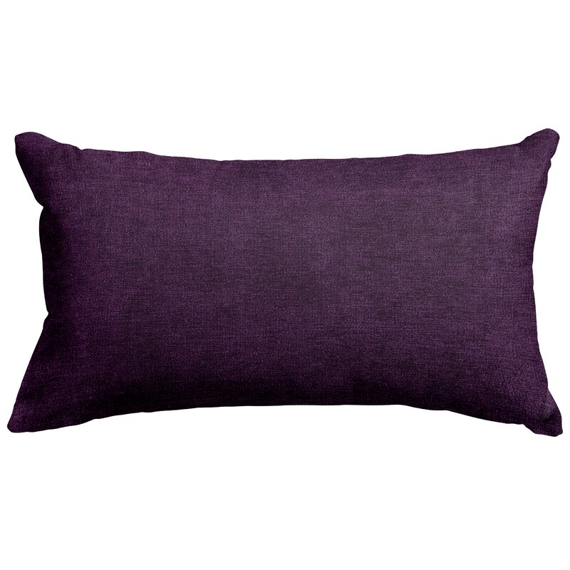 Edwards Velvet 12" Lumbar Pillow-Aubergine - Image 0