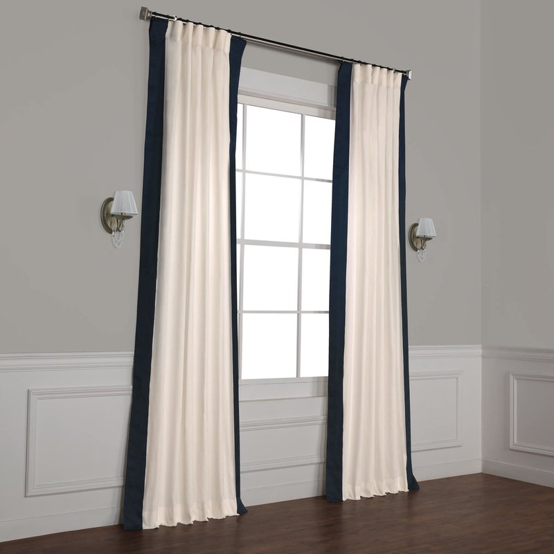 Winsor Semi-Sheer Rod Pocket Single Curtain Panel - Polo Navy, 50'' W x 84'' L - Image 3