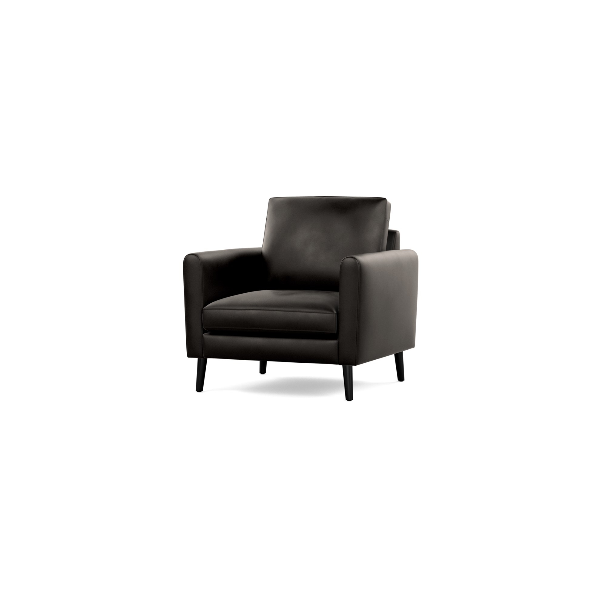 Nomad Leather Club Chair in Slate, Leg Finish: EbonyLegs - Image 0