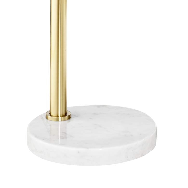 Basque Gold Finish Modern Arc Floor Lamp with White Marble Base - Image 1