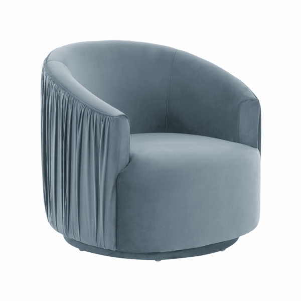 London Blue Pleated Swivel Chair - Image 0