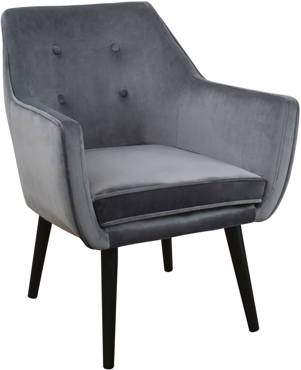 Jace Gray Velvet Chair - Image 0