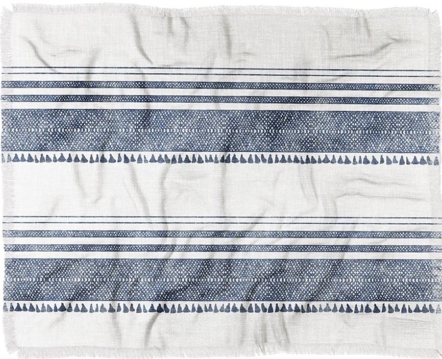French Linen Chambray Tassel Throw Blanket - Image 0