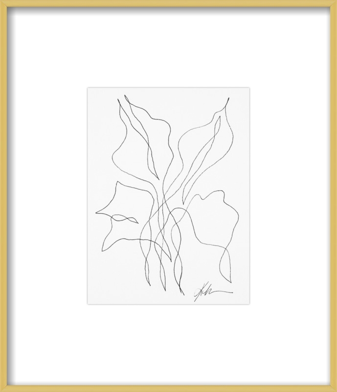 Continuous Form Gallery Wall // Frosted Metal Gold Frame with 3" Mat // 12x14" each - Image 1