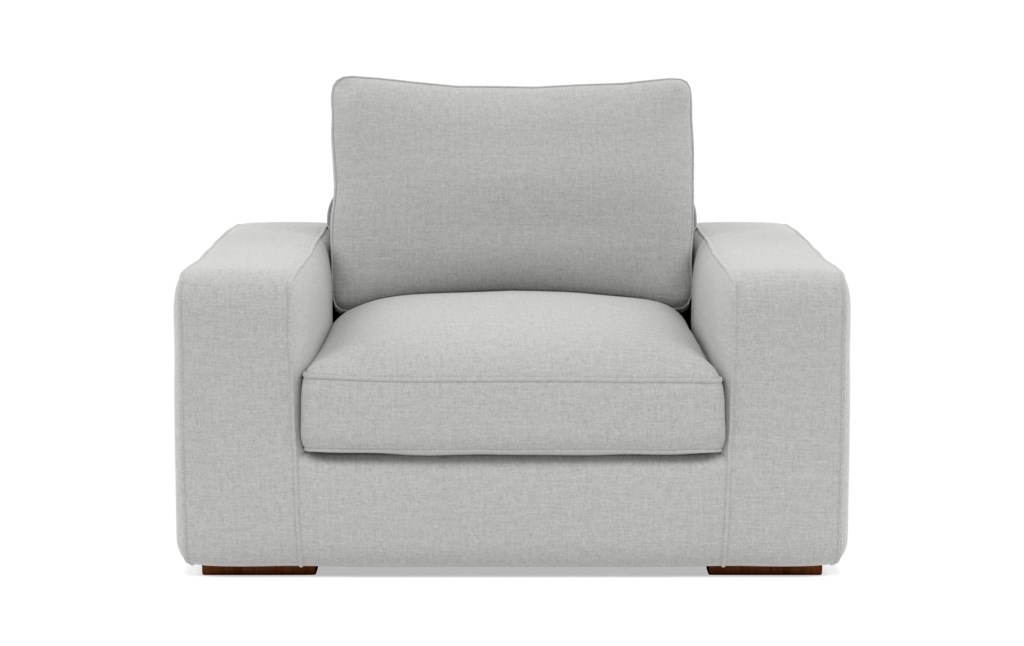 Ainsley Accent Chair with Grey Ecru Fabric and Oiled Walnut legs - Image 0