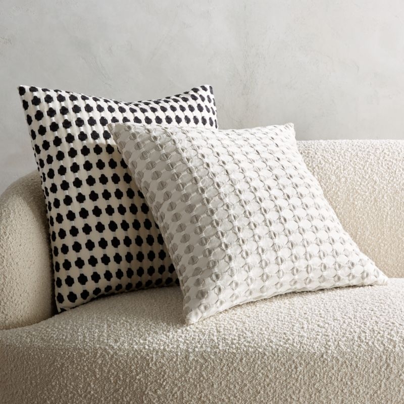 20" Estela Grey and White Pillow with Down-Alternative Insert - Image 1
