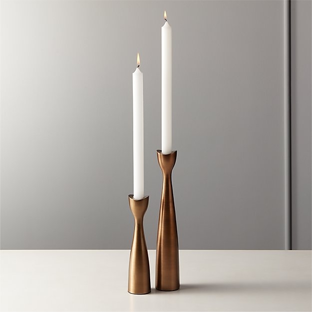 MOIRA BRONZE TAPER CANDLE HOLDER SMALL - Image 0