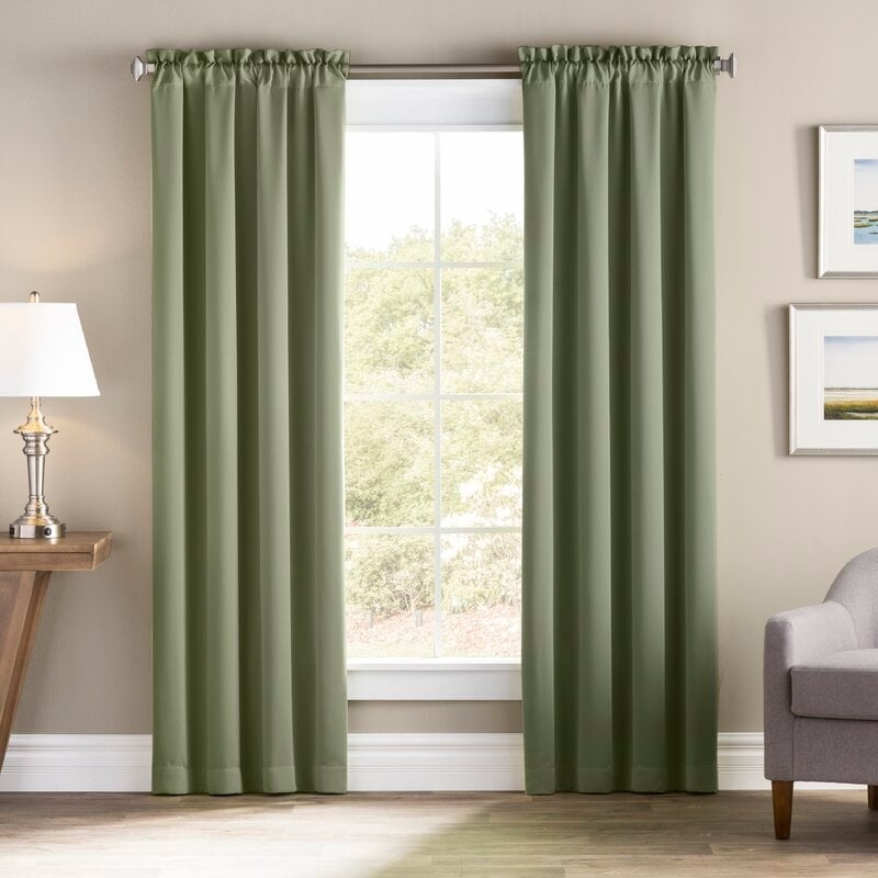 Wayfair Basics Solid Blackout Rod Pocket Curtain Panels - Image 0
