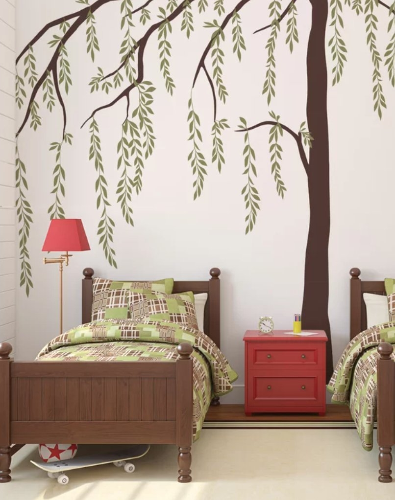 Leafy Weeping Willow Tree Wall Decal - Image 2