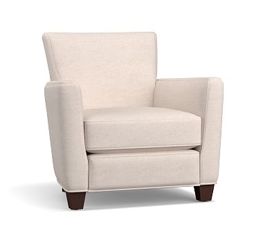 Irving Square Arm Upholstered Recliner without Nailheads, Polyester Wrapped Cushions, Performance Heathered Tweed Ivory - Image 0
