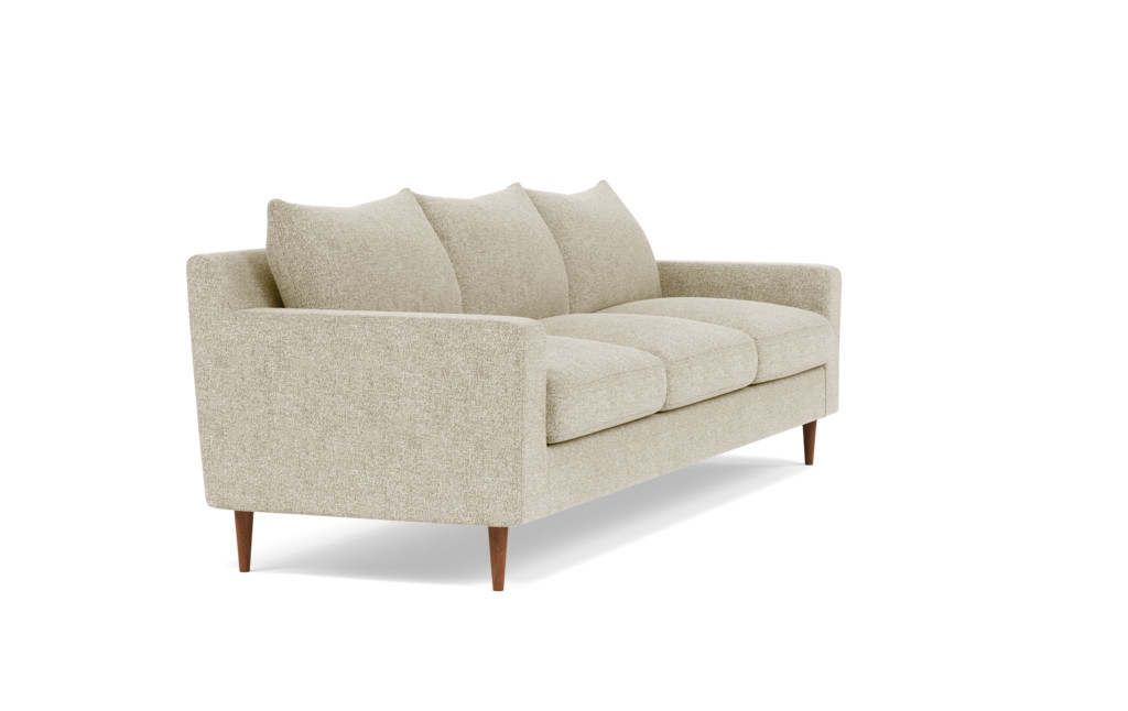 Sloan 3-Seat Sofa/ Opal + Oiled Walnut Tapered Round Wood - Image 1
