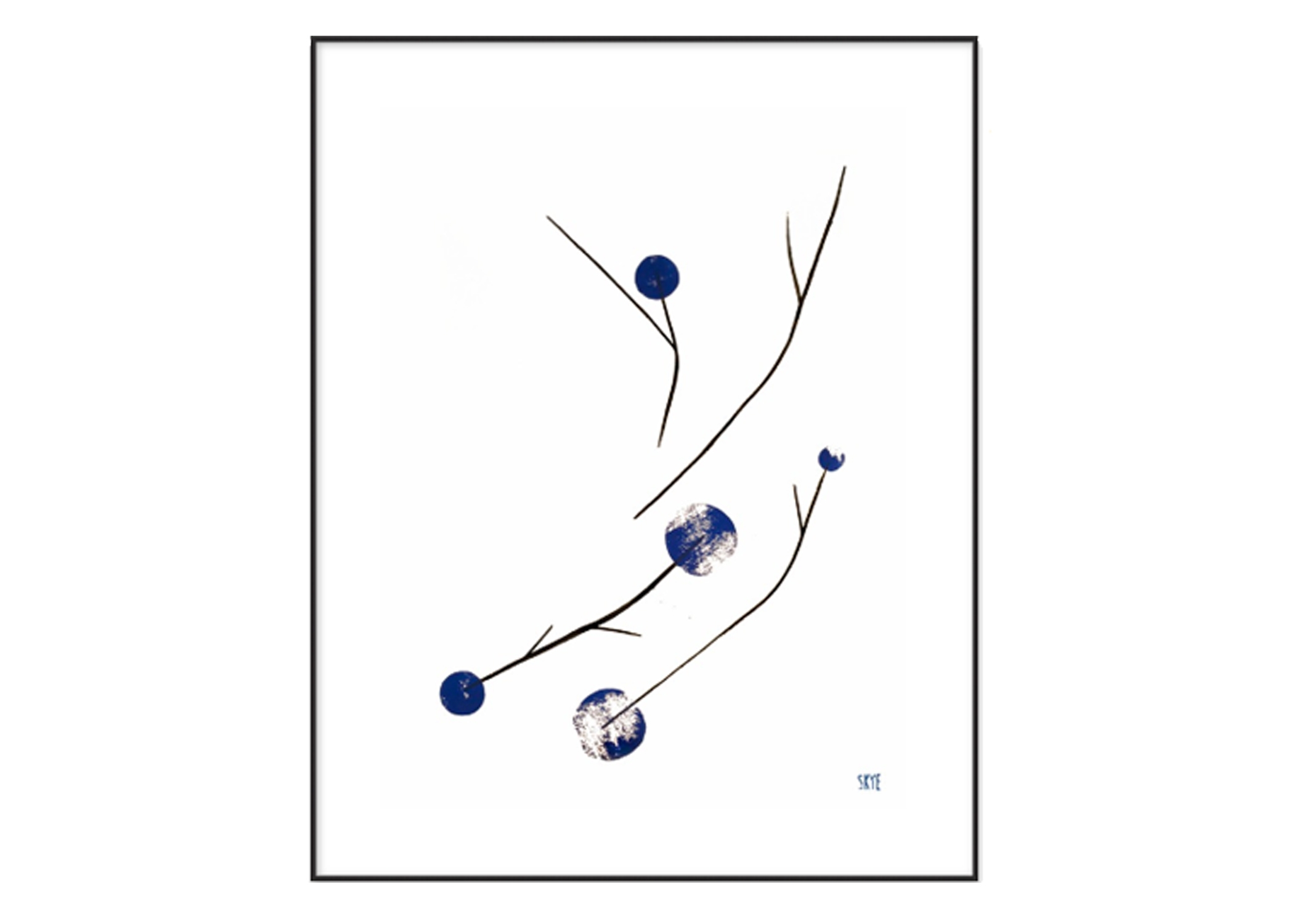 Blue Branches 28x36 framed size - Image 0