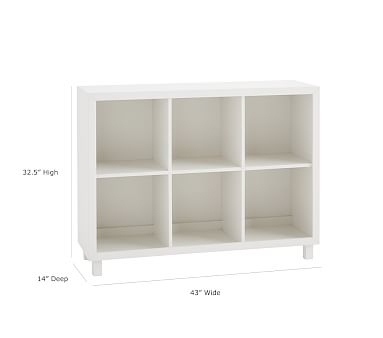 Horizontal Cubby Bookcase, Simply White, UPS - Image 1