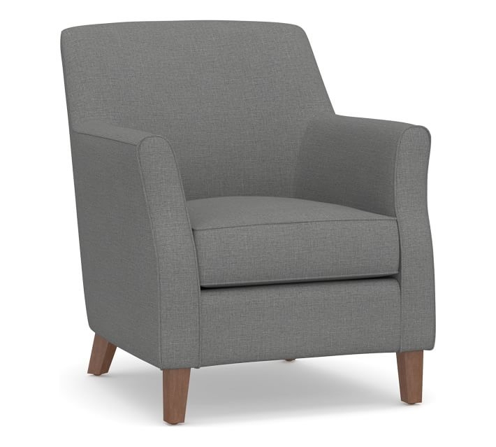 SoMa Newton Upholstered Armchair, Polyester Wrapped Cushions, Brushed Crossweave Charcoal - Image 5
