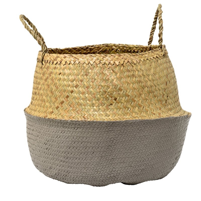 Seagrass Basket with Handles, gray - Image 0