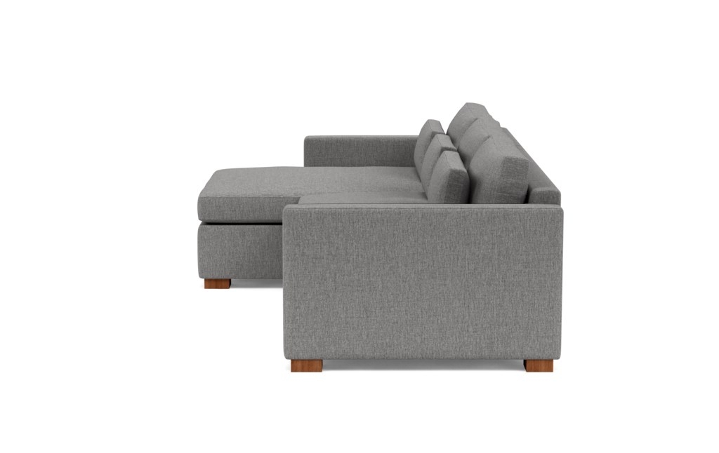 CHARLY Sectional Sofa with Left Chaise (12-14 Weeks) - Plow Cross Weave - Oiled Walnut Block Leg - 106" Sofa - Long Chaise - Bench Cushion - Standard Cushion - Image 4