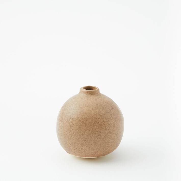 Judy Jackson Tiny Stoneware Bottle Round, Wheat - Image 0