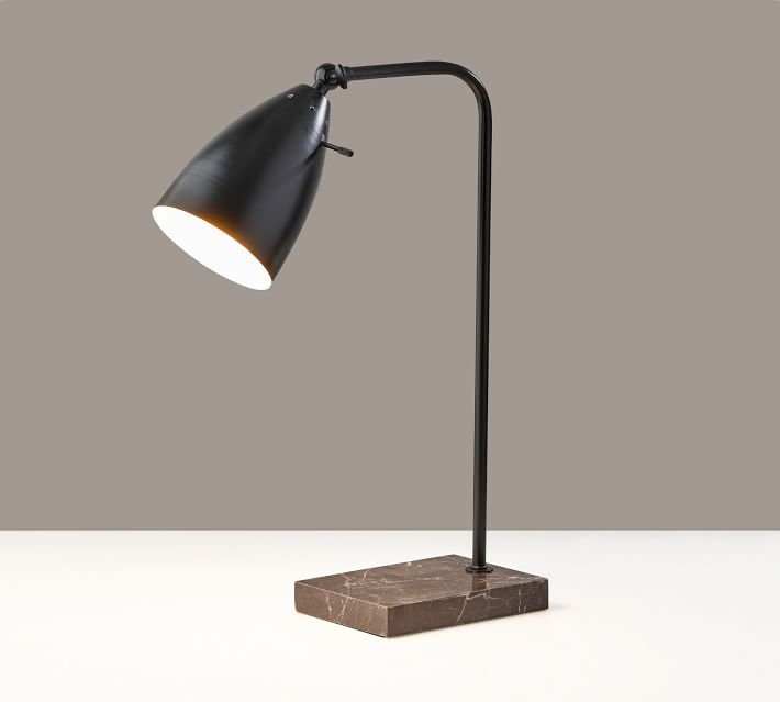 Pine Marble Task Lamp, Black - Image 1