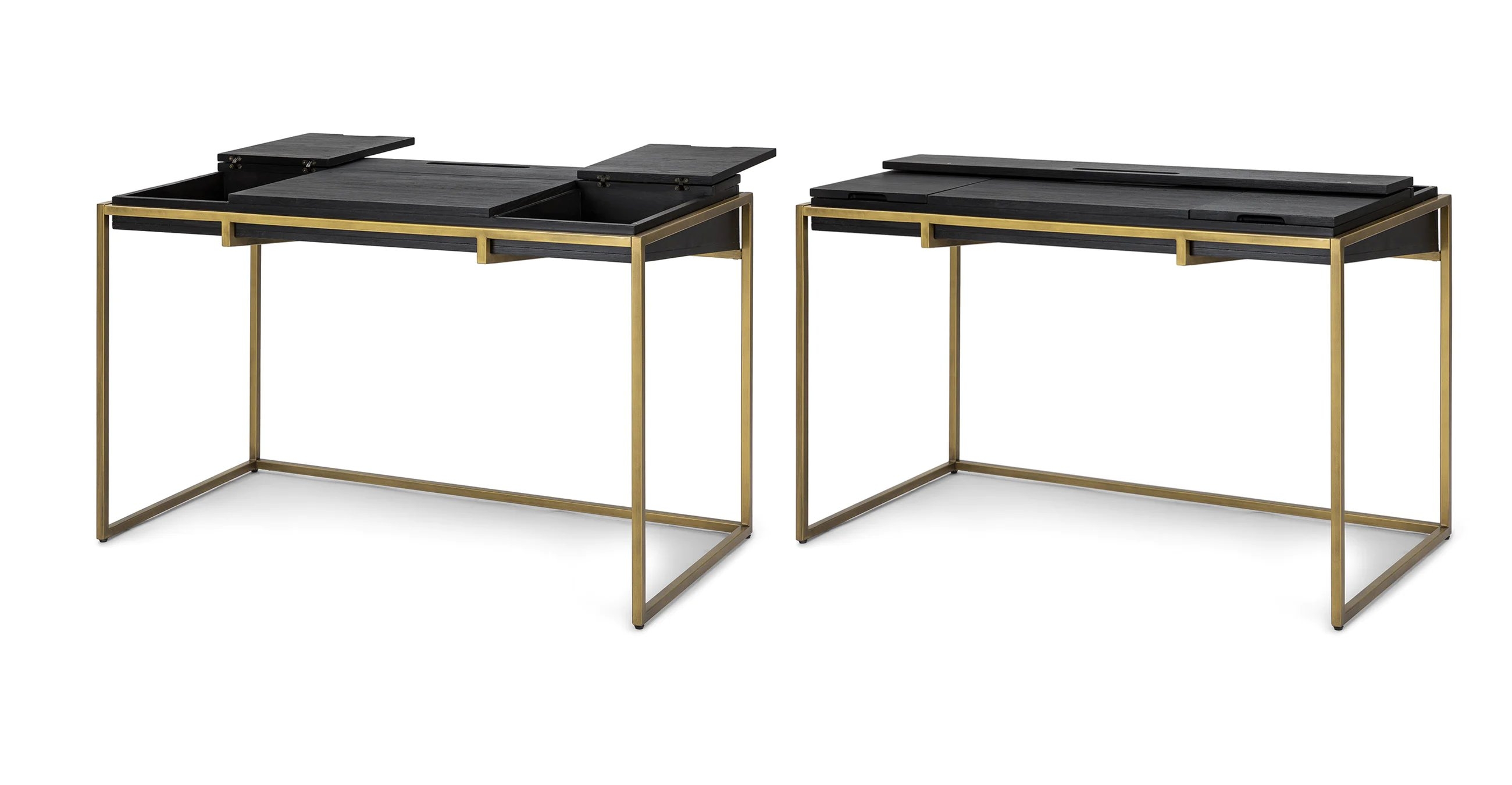 Oscuro Black and Brass Desk - Image 1