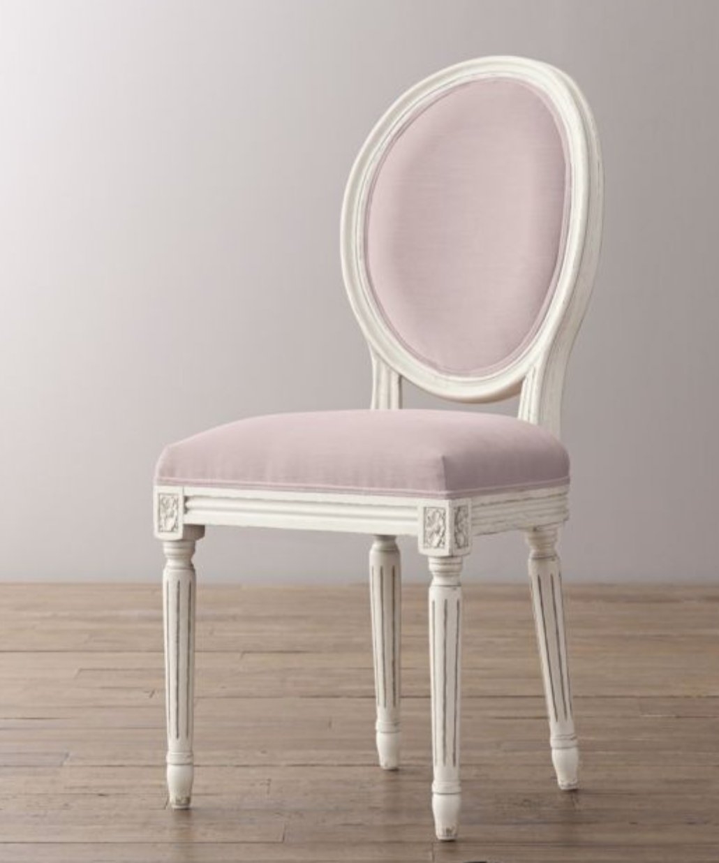 MINI VINTAGE FRENCH UPHOLSTERED CHAIR - AGED WHITE - Image 0