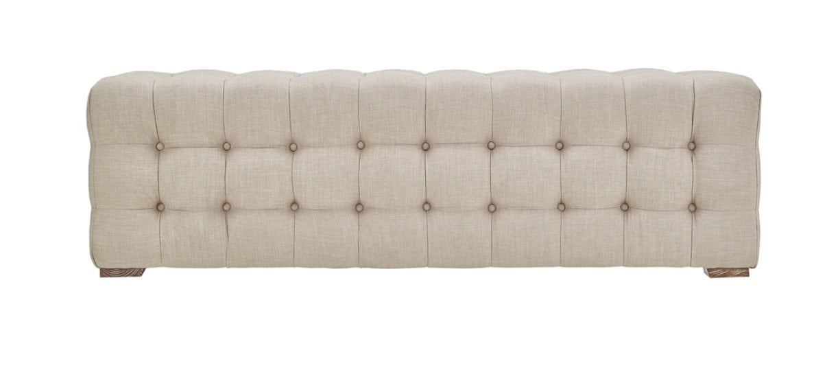 Knightsbridge Linen Fabric Tufted Bench by iNSPIRE Q Artisan - Beige - Image 0