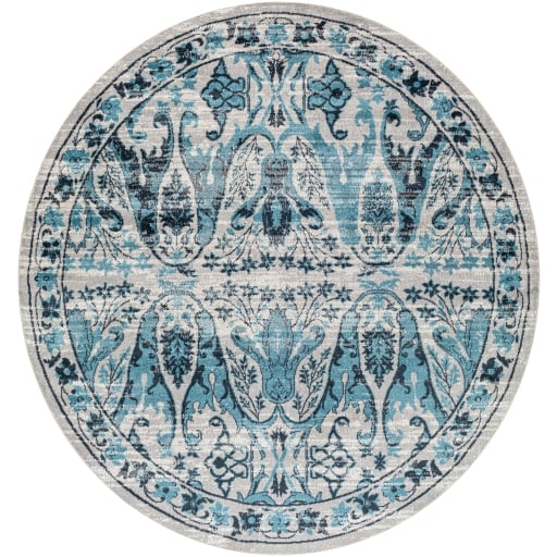 Lavadora Blue Indoor 6'7" x 6'7" Machine Woven Rug - Image 0