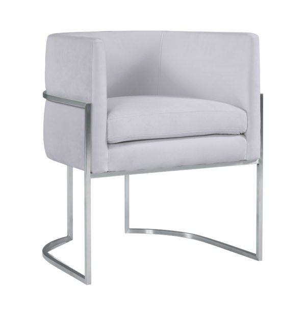 Mikayla Morgan Velvet Dining Chair with Silver Leg - Image 0