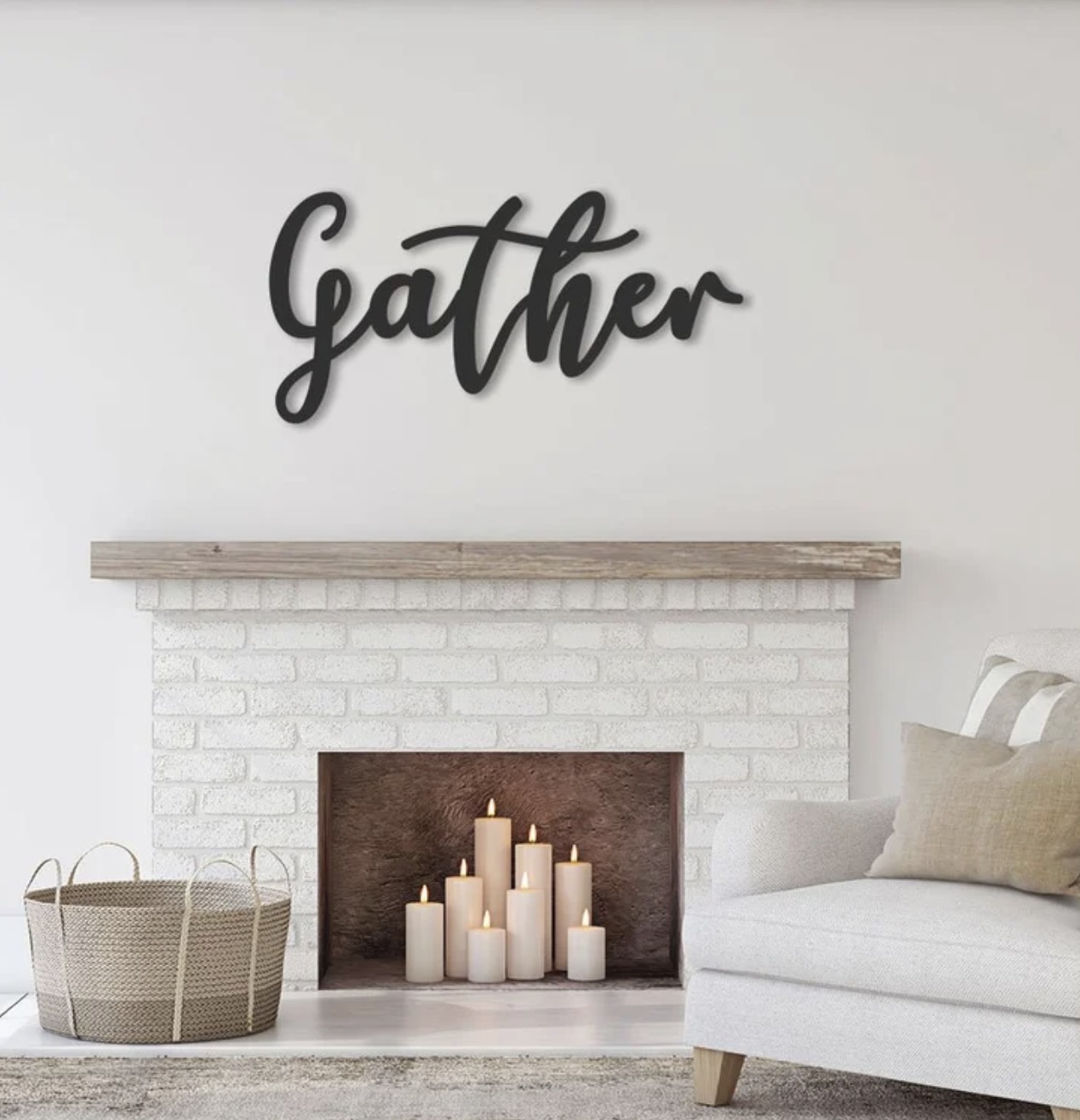 Cursive Word Gather Sign Wall Décor - Image 0