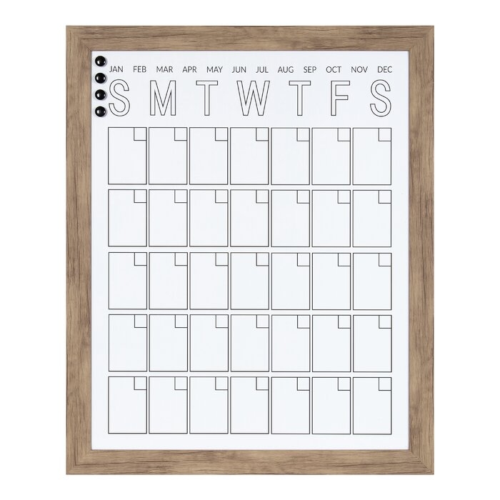 Monthly Calendar Magnetic Wall Mounted Dry Erase Board - Image 0