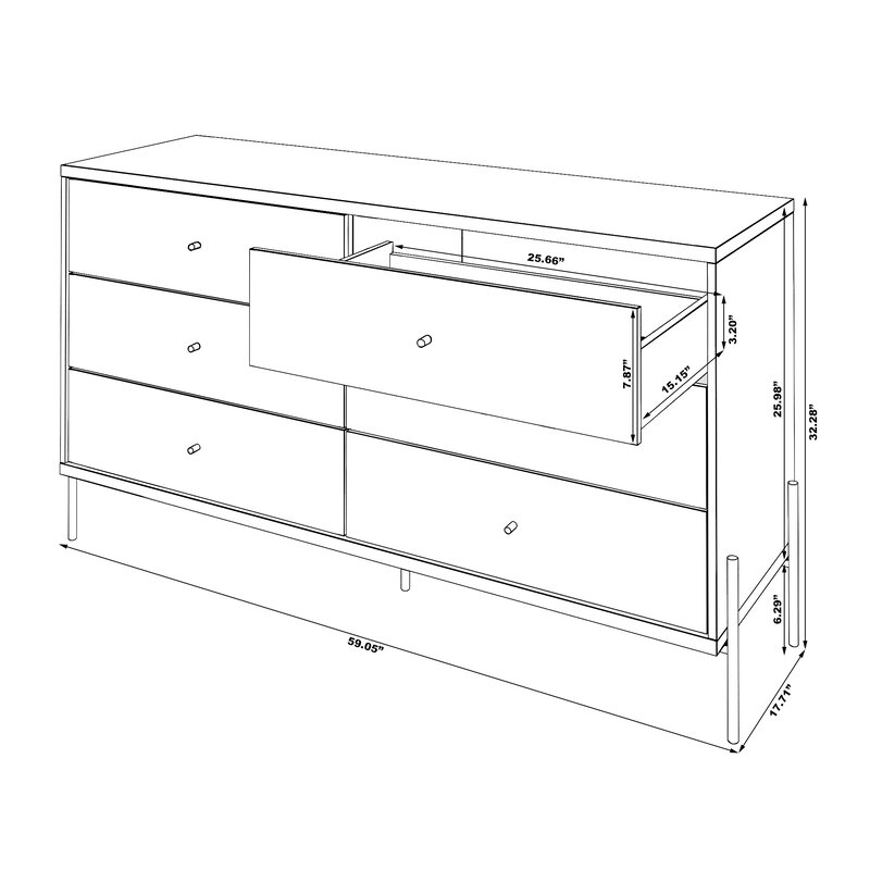 Alviso 6 Drawer Double Dresser - Image 2