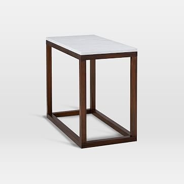 Wood Frame Side Table, Dark Mineral/Marble - Image 1