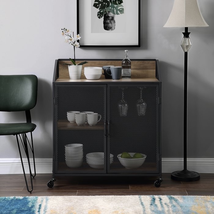 Bowles Bar Cabinet with Mesh - Image 4