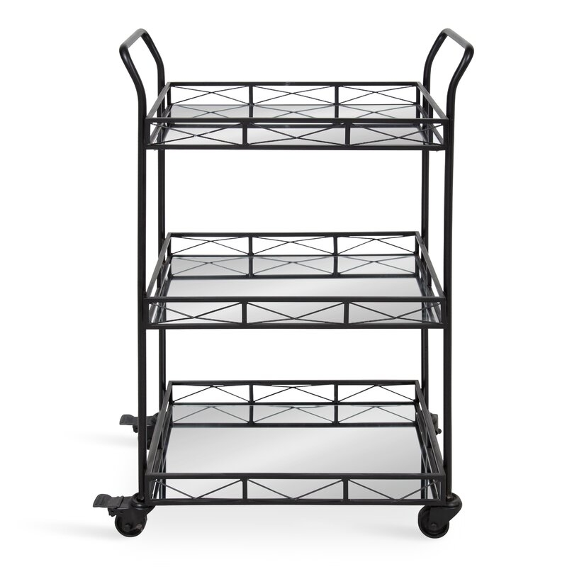 Menachem Metal 3 Tiered Tray Bar Cart - Image 1