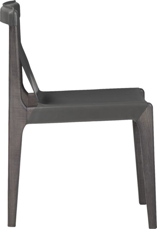 Burano Charcoal Grey Leather Sling Chair - Image 4