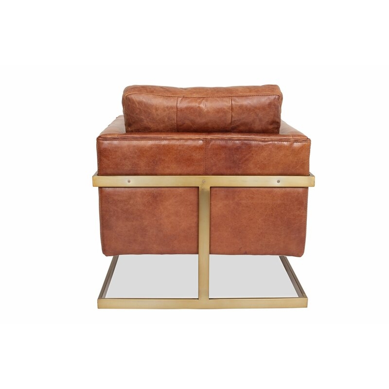 Carleen 31'' Wide Genuine Leather Lounge Chair - Image 4