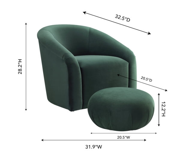 Boboli Velvet Chair & Ottoman Set - Image 4