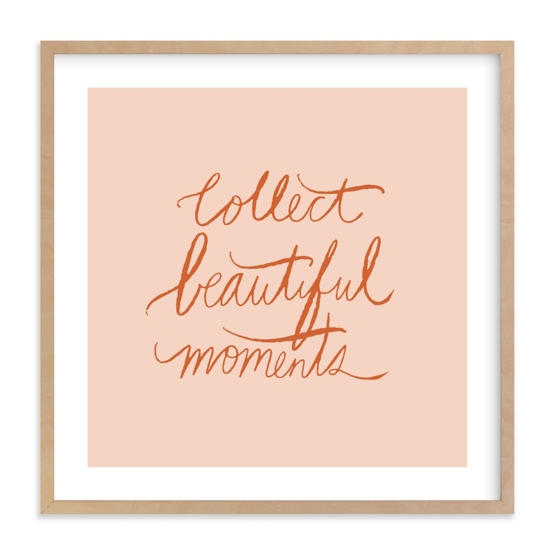 Collect Beautiful Moments Art Print 16"x16" - peach, natural wood frame - Image 0