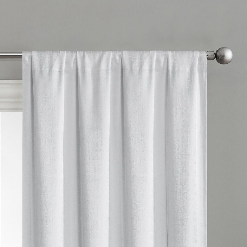 Morelli Solid Color Max Blackout Thermal Rod Pocket Curtain Panel / White - Image 2