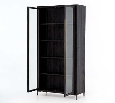 Braden Display Cabinet, Natural Oak/Satin Brass - Image 0