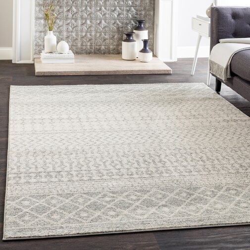 Union Rustic Kreutzer Distressed Global-Inspired Gray Area Rug - 9x12 - Image 1