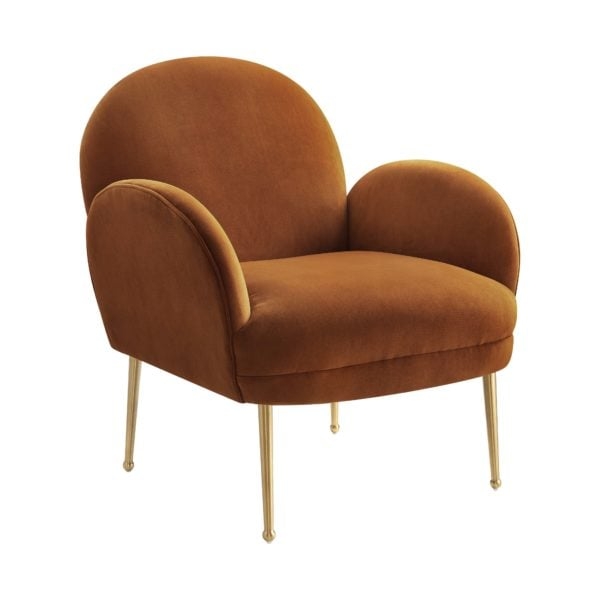Gwen Velvet Chair, Cognac - Image 0