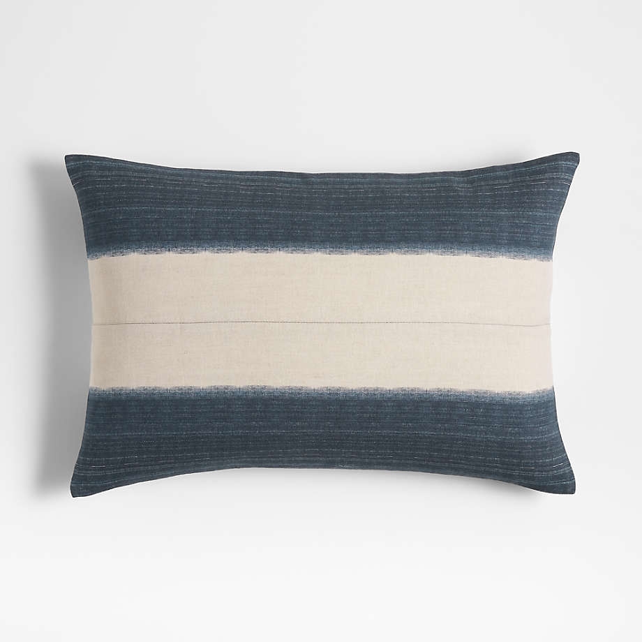 Littoral 22"x15" Two-Tone Navy Throw Pillow Cover - Image 0