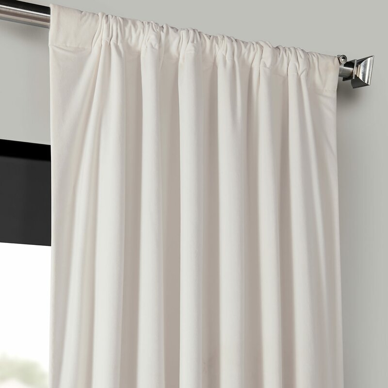 Albert Polyester Solid Blackout Rod pocket Single Curtain Panel -ivory 50"x120" - Image 2