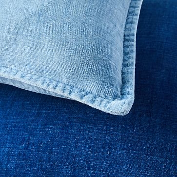 Velvet Azure Pillow Cover, Set of 2, 20"x20", Light Washed - Image 1