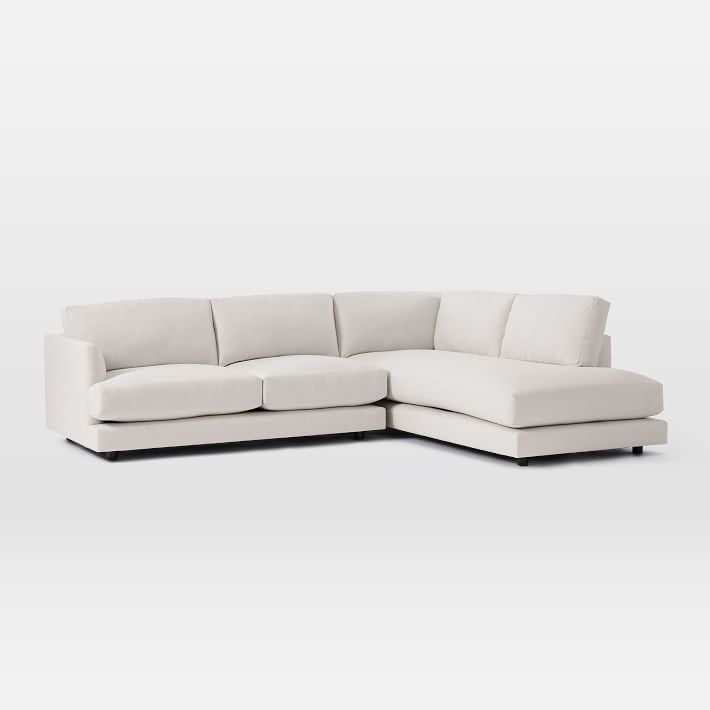 Haven Sectional Set 01: Left Arm Sofa, Right Arm Terminal Chaise, Poly/  Luxe Boucle, Stone White, - Image 0