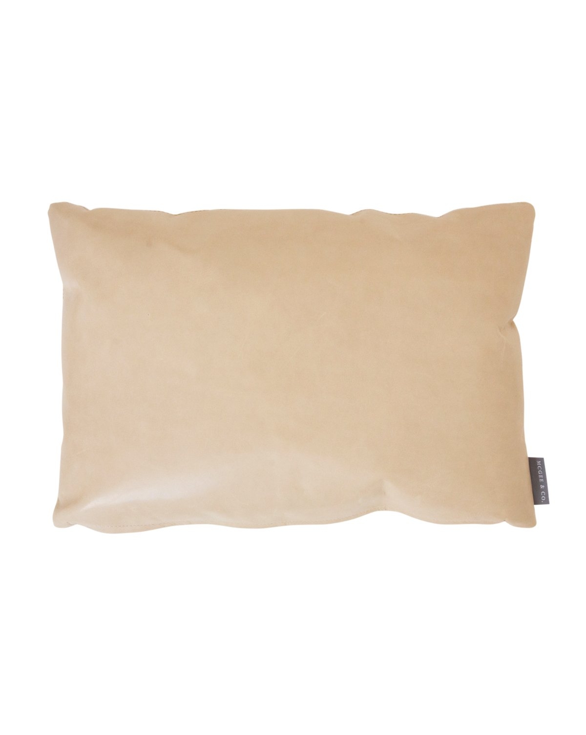 PALOMINO LEATHER PILLOW COVER WITH DOWN INSERT, 14" x 20" - Image 0